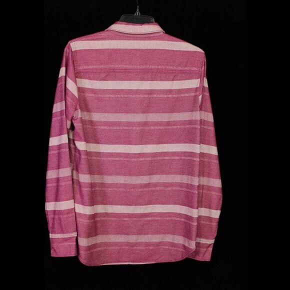 J CREW BUTTON POCKET FRONT LONG SLEEVE WOMENS SIZE SMALL RASPBERRY STRIPE NWT - Picture 2 of 8